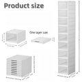 Cajas de zapatos apilables, contenedores de almacenamiento de plástico grueso de 6/9 niveles – Estante de zapatos plegable y abatible con diseño de tapa abatible, no requiere montaje, diseño vertical que ahorra espacio, apto para zapatillas/botas/tacones