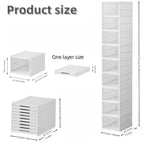 Cajas de zapatos apilables, contenedores de almacenamiento de plástico grueso de 6/9 niveles – Estante de zapatos plegable y abatible con diseño de tapa abatible, no requiere montaje, diseño vertical que ahorra espacio, apto para zapatillas/botas/tacones