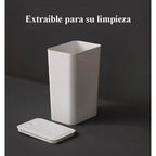 Bote de basura para baño con tapa, 10L / 15L de Capacidad - pequeño cubo de basura con tapa desplegable, Cubo Basura para Oficina, Habitacion, Cocina - Negro/Blanco/Gris