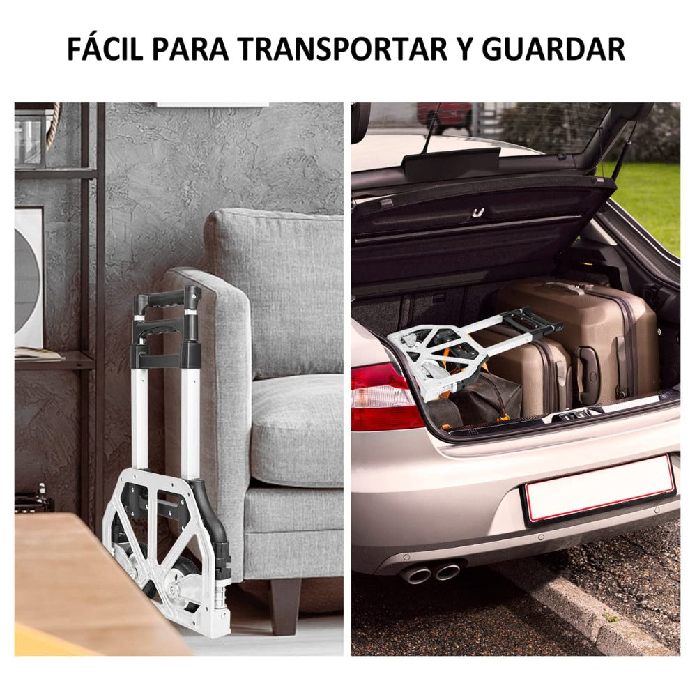 Carretilla de Mano para Transportar Materiales - Plegable y Fcil Transporte 100x40 cm - Plegada: 63x39cm - Sube Escaleras Fcil Carretilla de Mano Porttil Plegable Carro Ligero Aluminio Equipaje Hogar Almacén Jardn Oficina Coche (CA001 2599)