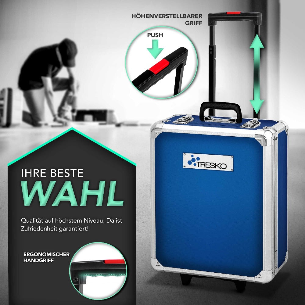 TRESKO® Juego de Herramientas Completo de 1400 piezas | Gabinete de Herramientas Lleno | Caja de Herramientas XXL | Bolsa de Herramientas con Herramientas | Carro de Herramientas | Acero al Cromo-Vanadio