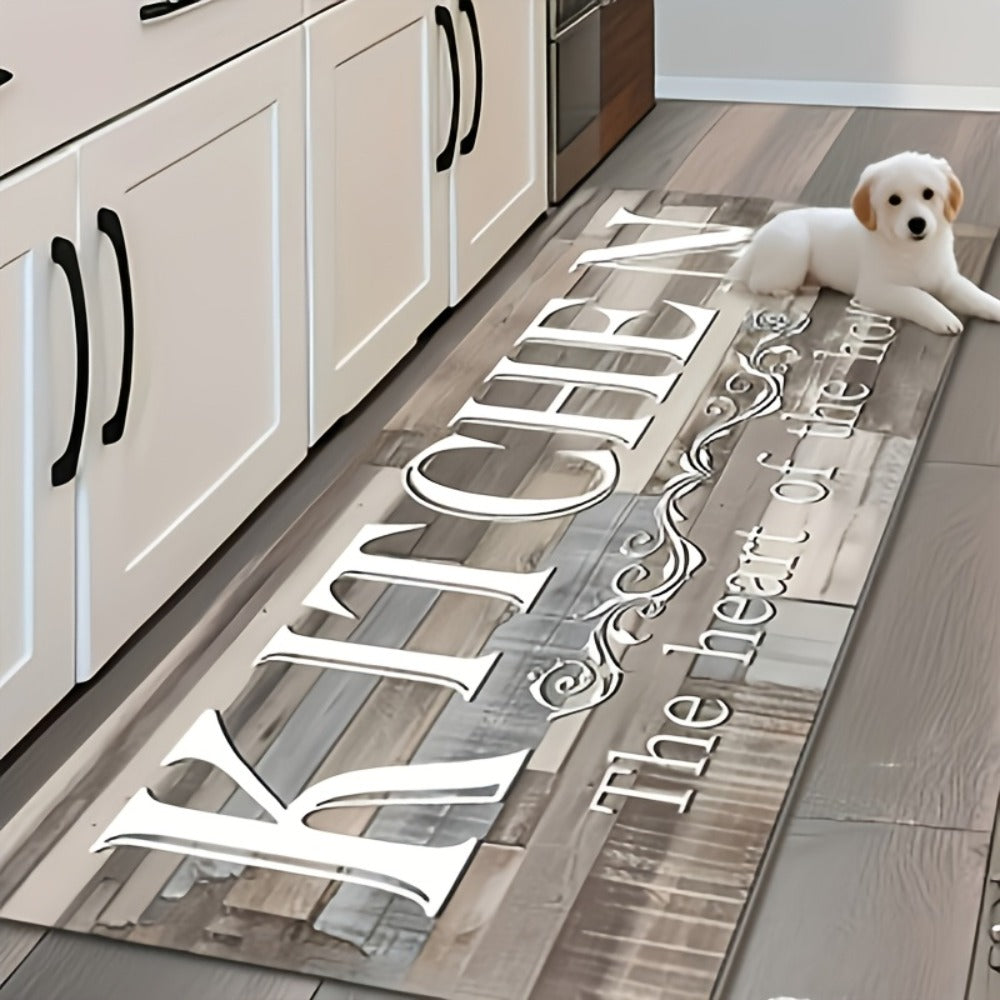 1 alfombra de cocina antideslizante premium - Alfombra de piso de poliéster duradera para cocina - Alfombra de pasillo, baño y cocina lavable y fácil de limpiar, accesorios de cocina - Decoración del hogar