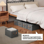 6 piezas de caja de almacenamiento con tapa, cajas de tela, cesta de almacenamiento con asas, cubo de almacenamiento, caja plegable para ropa, juguetes, caja plegable gris