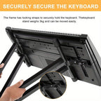 Soporte para teclado ajustable en altura de 49 cm a 97 cm, plegable tipo X con doble refuerzo para teclados y pianos digitales (barra fija)