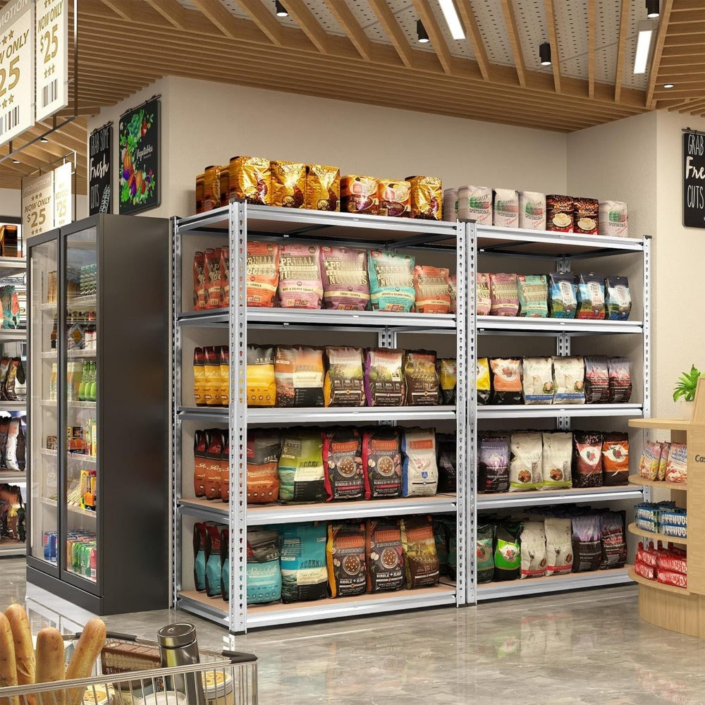 Estantería Multifuncional de 5 Capas | Estantería multifuncional de 5 pisos | adecuada para cocina, garaje, almacén o supermercado (1 o 2 unidades) | tamaño: 180x90x40 cm | convertible en mesa de trabajo | cubo de fibra de densidad media | muy adecuado pa