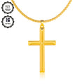 Este elegante y moderno collar con colgante para hombre está hecho de plata 925 y plateado con oro de 18K. Incluye una cadena tipo caja y un colgante de cruz tridimensional.