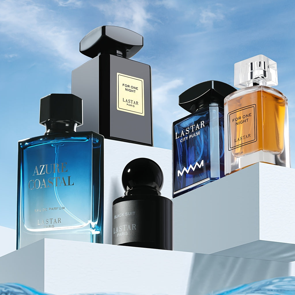 Juego de 5 botellas de perfume para hombre, almizcle clásico, pachulí, vainilla, café, fragancia de larga duración, agua de tocador para hombre, colonia para hombre, apto para múltiples ocasiones, empaquetado individualmente, regalo festivo, Día del Padre