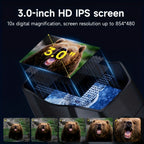 Binoculares de visión nocturna 4K HD, gafas de visión nocturna con pantalla de 3 pulgadas y linterna, adecuadas para la caza al aire libre en la oscuridad, seguridad para acampar, observación de la vida silvestre, zoom digital 10X, batería incorporada de