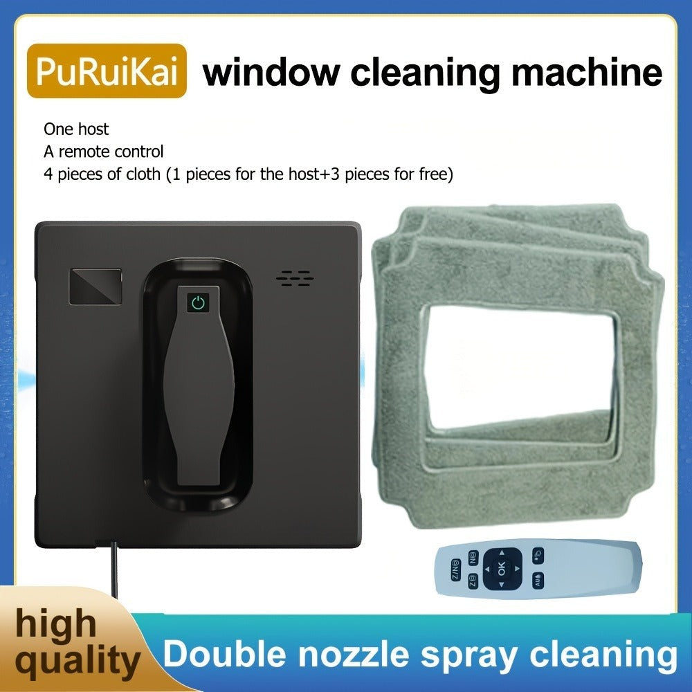 Puruikai 21B Black Friday Navidad Nuevo Producto Almacén Local Cuadrado Robot de Limpieza de Ventanas Inteligente, Control Remoto Rociado Automático de Agua Limpieza de Vidrios de Ventanas Dios HCR-21B, Adecuado para el Hogar, la Oficina