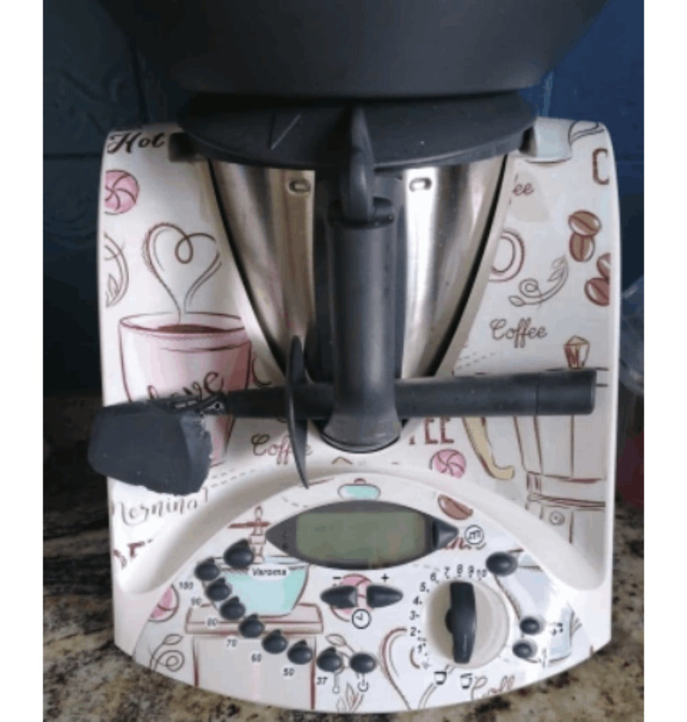 APCym Vinilo para Thermomix TM31 MOD. COFFE HOT Pegatinas decorativas compatibles con robot de cocina Thermomix TM31, diseño de accesorios de cocina, resistente al agua, autoadhesiva