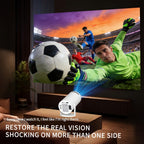 Proyector Inteligente, Decodificación Nativa 1080P Full HD 4K, Android 11.0 OS, WiFi 6 y Wireless 5.4, Proyector de Películas Giratorio 270°, Mirroring Inalámbrico para IOS/Android/Tablet.