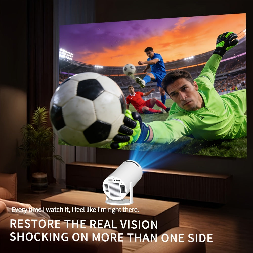 Proyector Inteligente, Decodificación Nativa 1080P Full HD 4K, Android 11.0 OS, WiFi 6 y Wireless 5.4, Proyector de Películas Giratorio 270°, Mirroring Inalámbrico para IOS/Android/Tablet.
