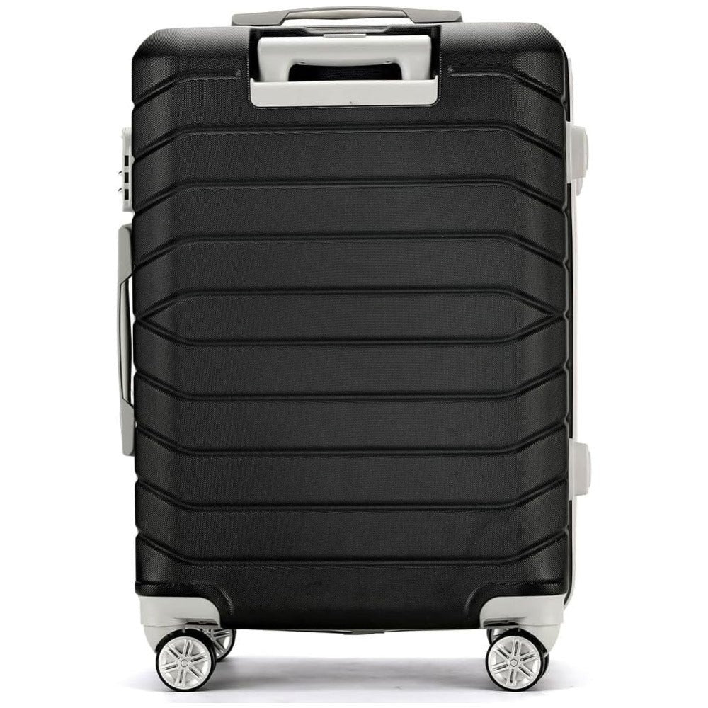 PROVITERA Conjunto de 4 maletas rígidas de ABS con estuche de belleza, maleta con asa telescópica y ruedas fáciles de rodar, carrito con cerradura y candado de código, equipaje de mano con diseño moderno ultra resistente