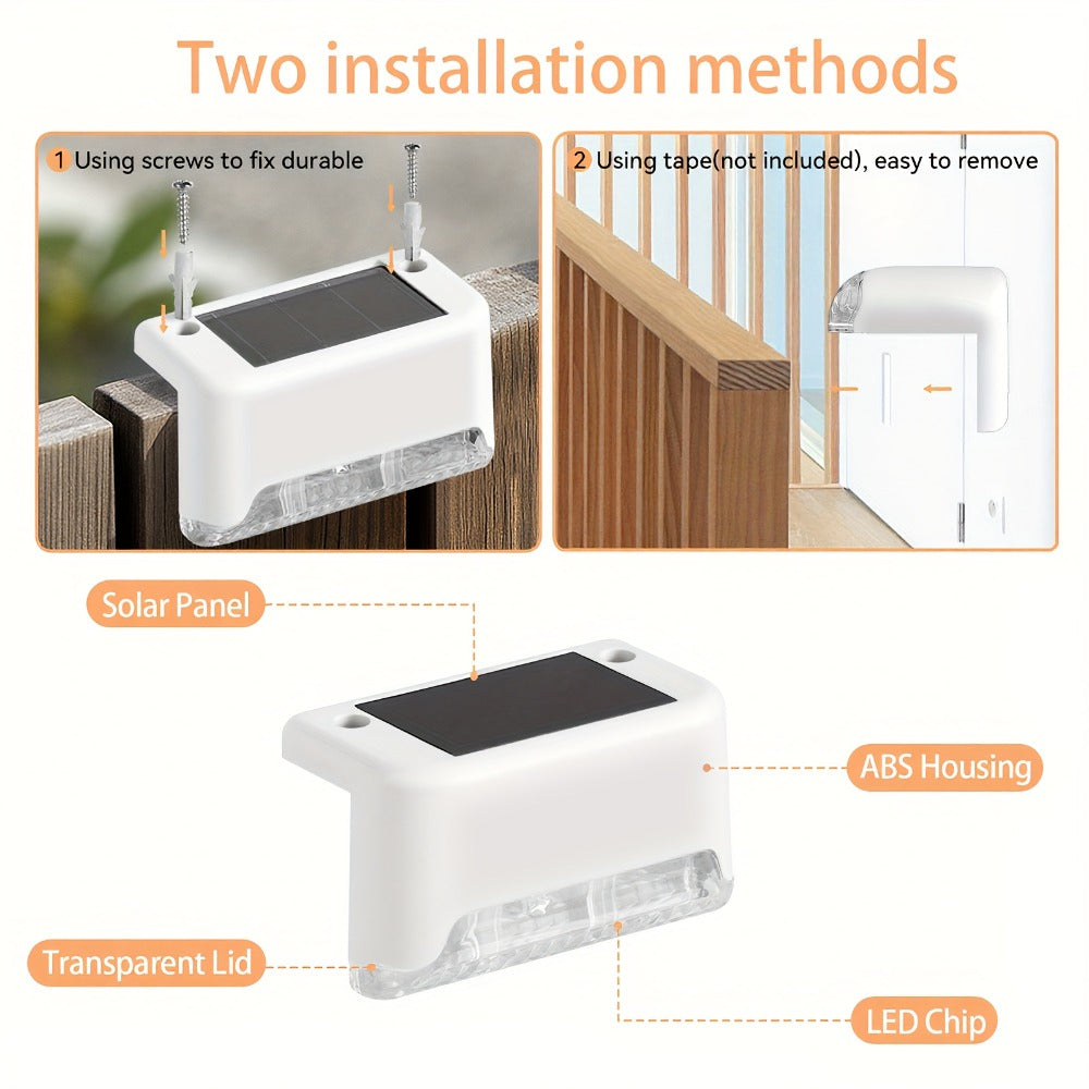 Luz solar exterior | HOTU Kit de 16 Luces Solares para Vallas Exteriores, Iluminación LED IPX4 para Jardín, Lámpara Solar para Escaleras