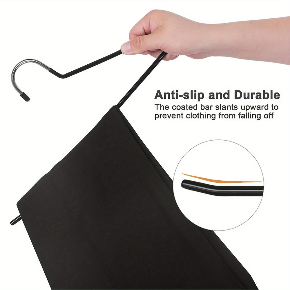 Juego de 20 perchas para faldas, perchas doradas antideslizantes para pantalones, perchas para abrigos que ahorran espacio con revestimiento antideslizante, perchas multifuncionales para pantalones, adecuadas para pantalones, bufandas, jeans, faldas, etc.