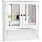 Costoffs Armario con Espejo para Baño con Puerta de Espejo, Armario Colgante para Baño con Espejo de Pared con 3 Estantes 56 Cm X 13 Cm X 58 Cm