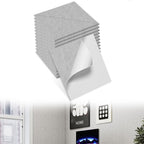 Paneles acústicos de pared autoadhesivos con patrón en X, 12x paneles de pared, revestimiento de pared de listones para aislamiento acústico, absorbe el ruido en paredes/techos