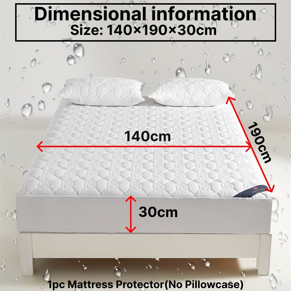 1 Protector de colchón impermeable cómodo, sábana ajustable impermeable suave y transpirable con tecnología Soundwave, funda de colchón de color sólido sin ruido, adecuada para apartamentos, dormitorios, hoteles, habitaciones de invitados y residencias de