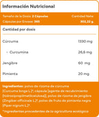 Pack 2x Cúrcuma ECO con Jengibre y Pimienta Negra – 1410 mg por dosis – 730 Cápsulas Veganas – Formato Ahorro XL – Sevens Nutrition