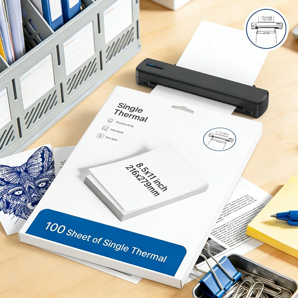 Papel de impresión térmica D810 100/200 hojas, impresión térmica, tamaño carta estadounidense, compatible con impresoras térmicas D810, tamaño 21.59X27.94 cm, 1 paquete