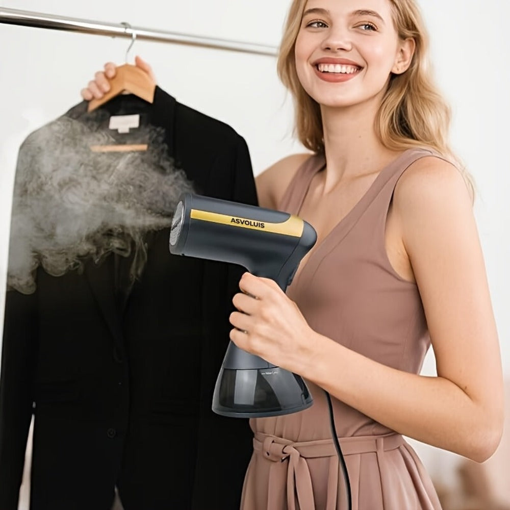 Plancha de vapor portátil, ideal para el hogar y viajes, con un potente motor de vapor para eliminar arrugas de la ropa, equipada con una placa, un tanque de agua grande de 300 ml y producción de vapor rápida en 20 segundos