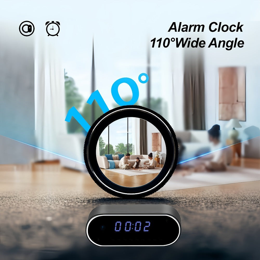 Reloj Wifi de moda con cámara 1080P, visión nocturna, reconocimiento inteligente AI, detección de movimiento, punto de acceso AP de red local, notificación de alarma con video de 6 segundos y correo electrónico, visualización remota en teléfono móvil, bat