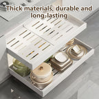 Organizador de gabinete extraíble y expandible de alta resistencia, con 3 rieles silenciosos, ancho ajustable (30.99 cm - 51.99 cm), apto para gabinetes de cocina, estantes extraíbles de gabinete