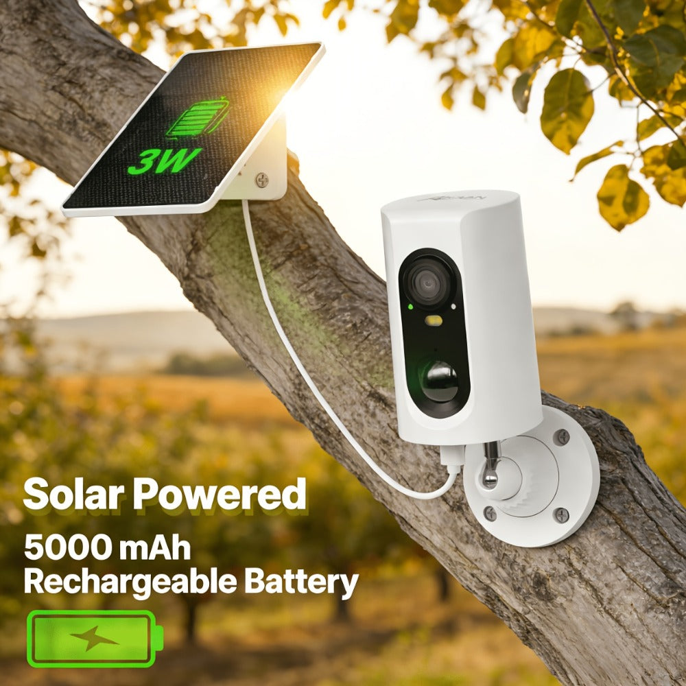 ANRAN G1: Cámara Exterior Independiente 3G/4G. ¡Sin Wifi ni Cables! Vista en Vivo por Red Móvil. Energía Solar para Energía Ilimitada. Panorámica 360°, Visión Nocturna a Color e Incluye Tarjeta SD de 32GB. Wifi No Está Habilitado. Perfecta para Sitios Rem