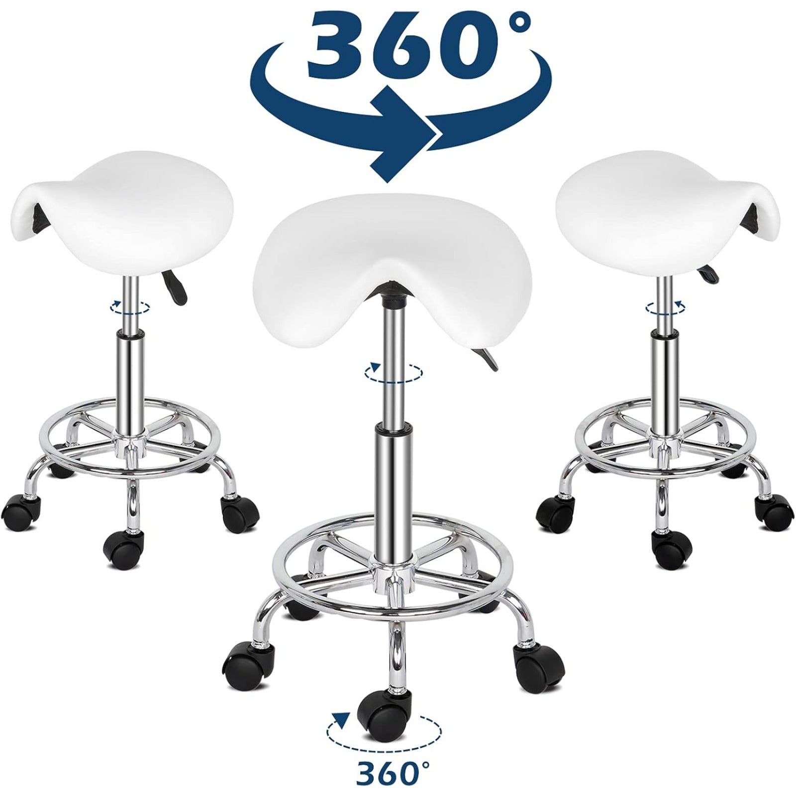 Bonnlo Taburete | Altura Ajustable, Giro de 360°, Taburete de Trabajo para Oficina, Salón, Bar