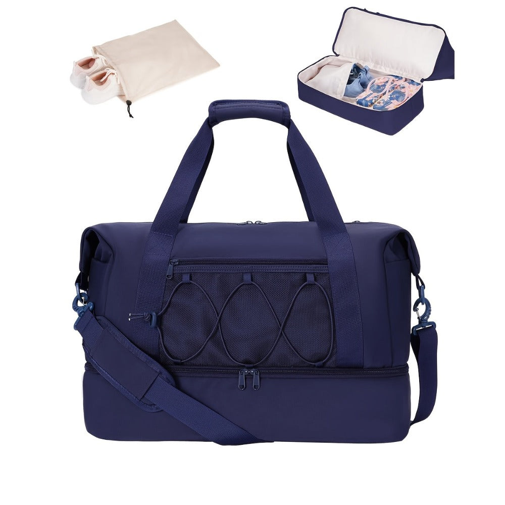 Bolso Duffel de Viaje Espacioso de 38L para Mujer | Bolso Deportivo de Fin de Semana para Gimnasio con Sección para Zapatos y Bolsillo | Elegante Bolso de Transporte para Requerimientos de Entrenamiento (Disponible en 4 Colores)