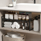 Organizador de Estantes de Cocina Metálicos Ajustables y Expandibles, Estante de Especias para Alacenas y Encimeras, Ideal para Despensa, Baño - Estantes de Soporte Superior Multiusos, Organizadores y Almacenamiento de Cocina, Estantes de Utilidad