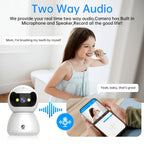 Cámara de seguridad inalámbrica para interiores compatible con Wifi de doble banda 2.4G/5G, equipada con cámara Pan-Tilt de 360°, con seguimiento de movimiento y visión nocturna a todo color, ideal para monitoreo del hogar o cámara para mascotas