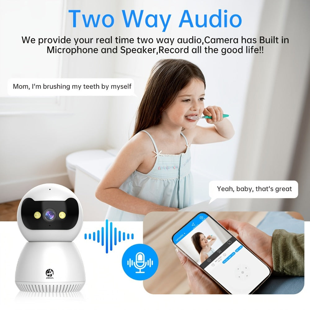 Cámara de seguridad inalámbrica para interiores compatible con Wifi de doble banda 2.4G/5G, equipada con cámara Pan-Tilt de 360°, con seguimiento de movimiento y visión nocturna a todo color, ideal para monitoreo del hogar o cámara para mascotas