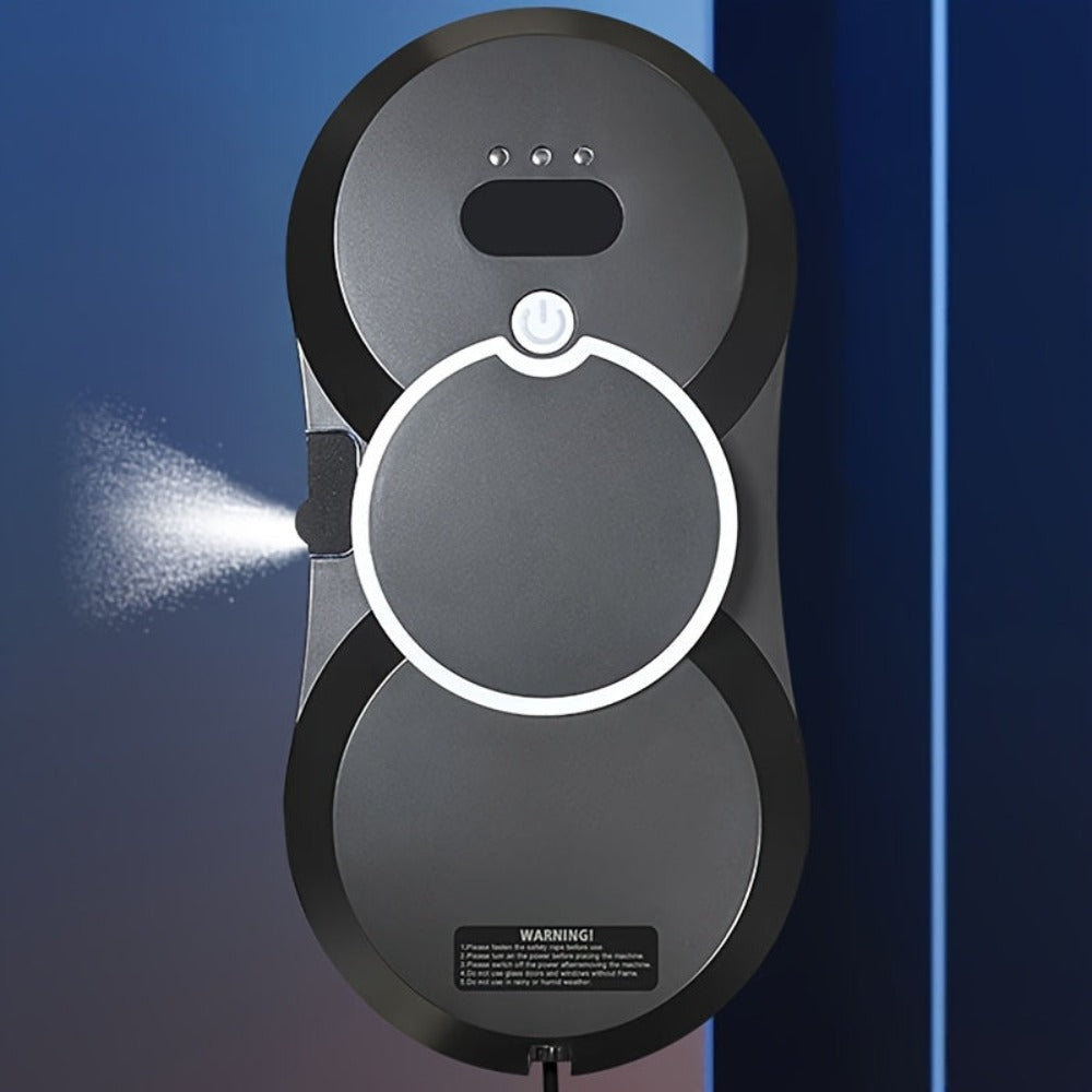Puruikai 10 Nuevo Producto Navideño Almacenamiento Local Robot de Limpieza de Ventanas Inteligente, Disponible en Blanco y Negro, Robot de Limpieza de Ventanas con Spray Automático y Control Remoto, Potente Succión con Seguridad Anticaída, Ahorra Tiempo y