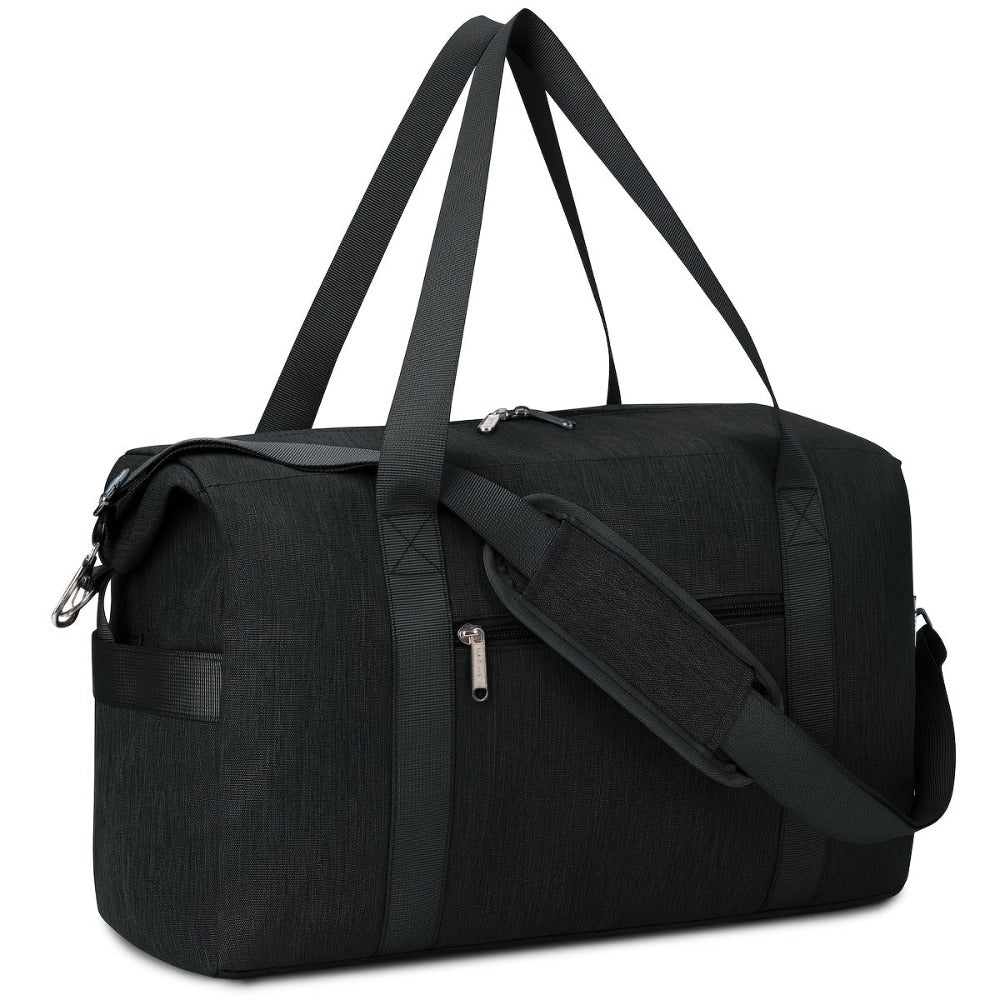 Maleta de Cabina Aprobada por la TSA - Bolso Plegable para Asiento, Compacto y Ligero, Aprobado por Aerolíneas con Bolsillo con Cremallera, Maleta de Viaje Plegable para Negocios y Ocio - Morado, Compartimento Principal Espacioso para Viajes de Una Noche