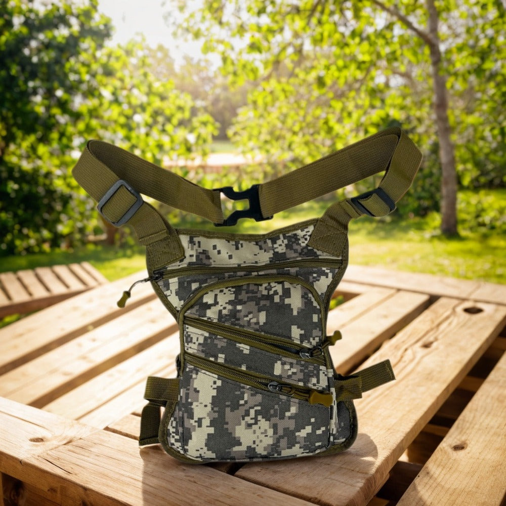 MEJORADA DL-45 Bolsa Multifunción para Pierna/Cintura - Uso Exterior, Senderismo y Deportes
