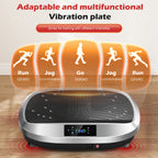 Placa de vibración de cuerpo completo con 6 programas de entrenamiento, masaje electromagnético de 120 niveles, motor silencioso, control remoto incorporado, superficie antideslizante + bandas de resistencia, equipo de fitness para el hogar de 120 kg de c