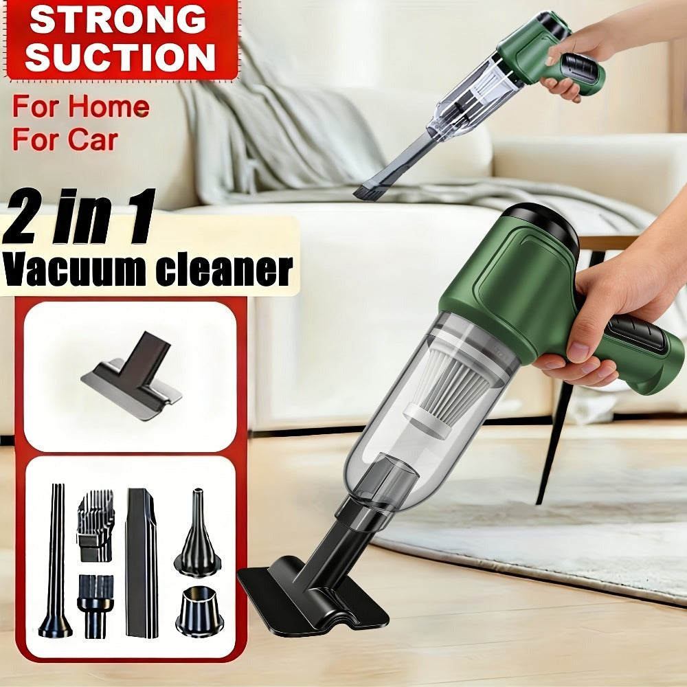 Aspiradora Inalámbrica Tres En Uno de Alta Potencia, Capaz de Aspirar, Extraer Aire y Soplar. Ideal para el Coche y el Hogar, con una Batería de Larga Duración. Recoge Eficazmente Polvo, Detritos y Pelo de Mascotas, Mientras Extrae