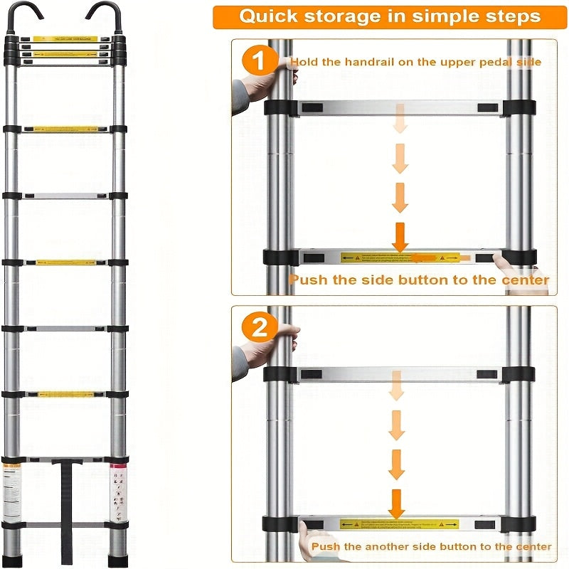 Escalera plegable para limpieza, almacenaje y bricolaje | 150kg y Acero Inoxidable y Plegable
