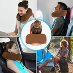 Una Almohada Cervical Ergonómica en Forma de U con Bolsa de Almacenamiento, Espuma de Memoria con Tecnología de Rebote Lento, Funda Lavable a Máquina, Ligera y Portátil para Avión, Oficina y Hogar, Apoya Cuello y Cabeza, Ideal para Siestas, Lectura y Ver