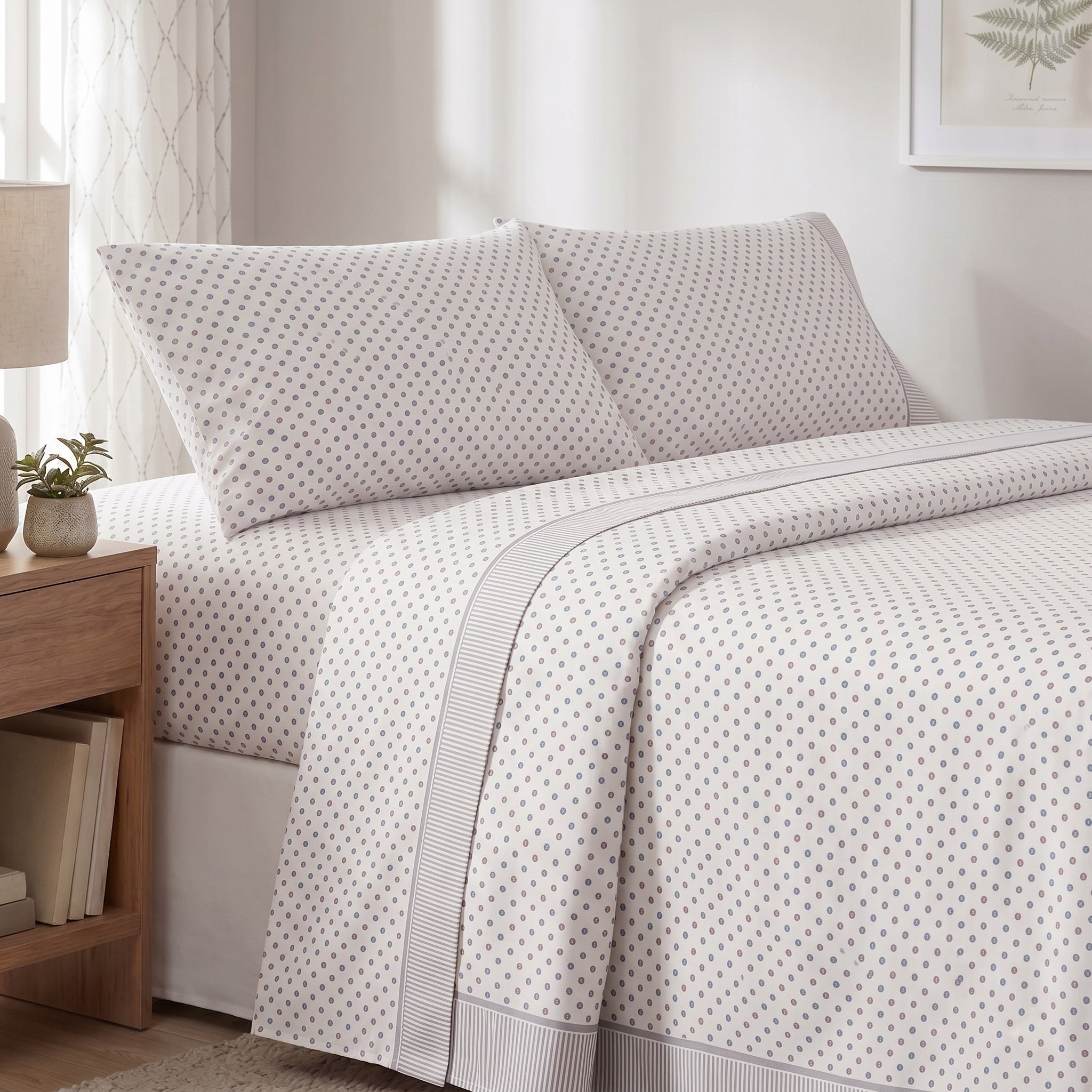 Juego de cama de 3/4 piezas apto para todas las estaciones, que incluye una sábana, una sábana ajustable y fundas de almohada. Medidas: 90 cm, 105 cm, 135 cm, 150 cm y 180 cm