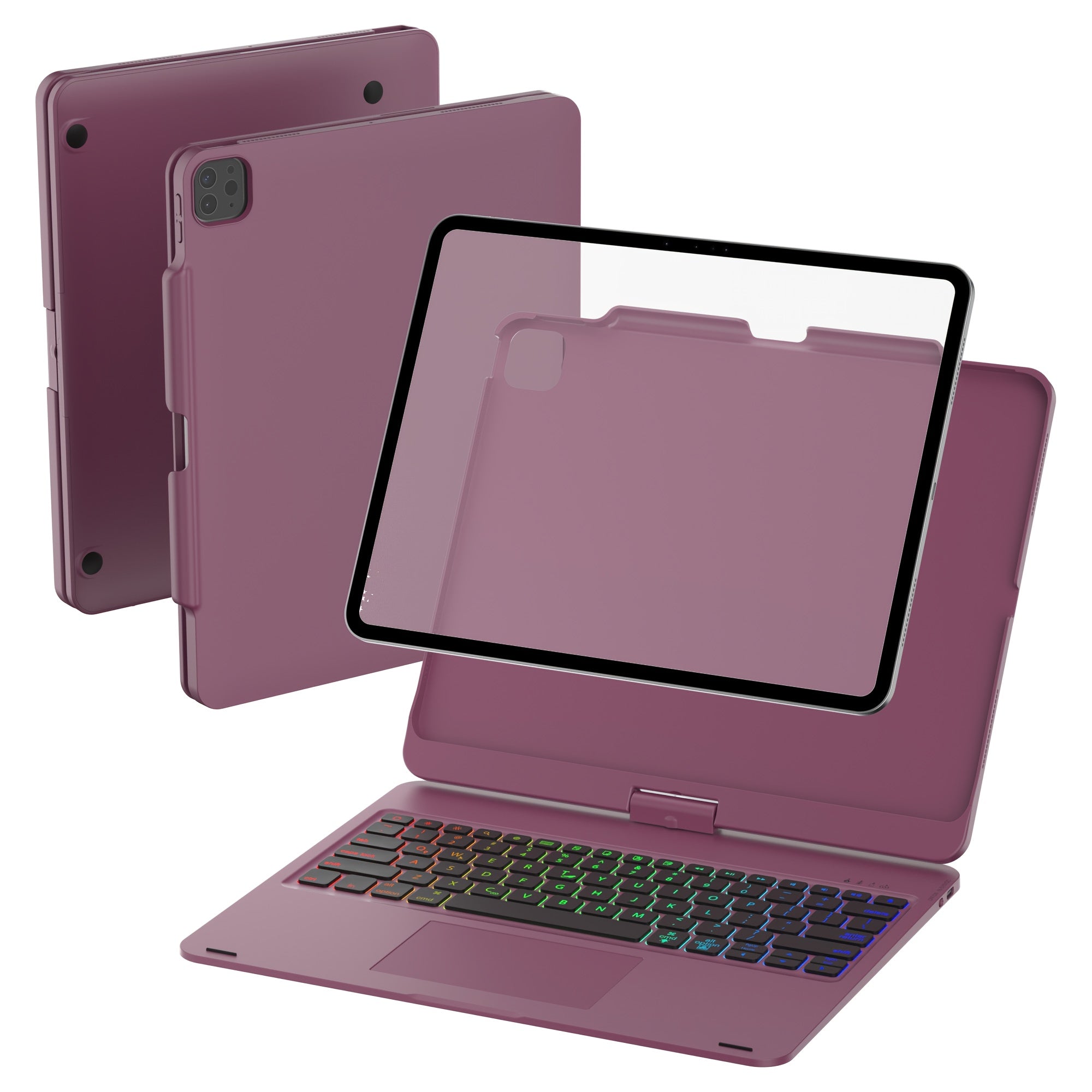 Funda con teclado giratorio para iPad para escritura, estudio y trabajo móvil