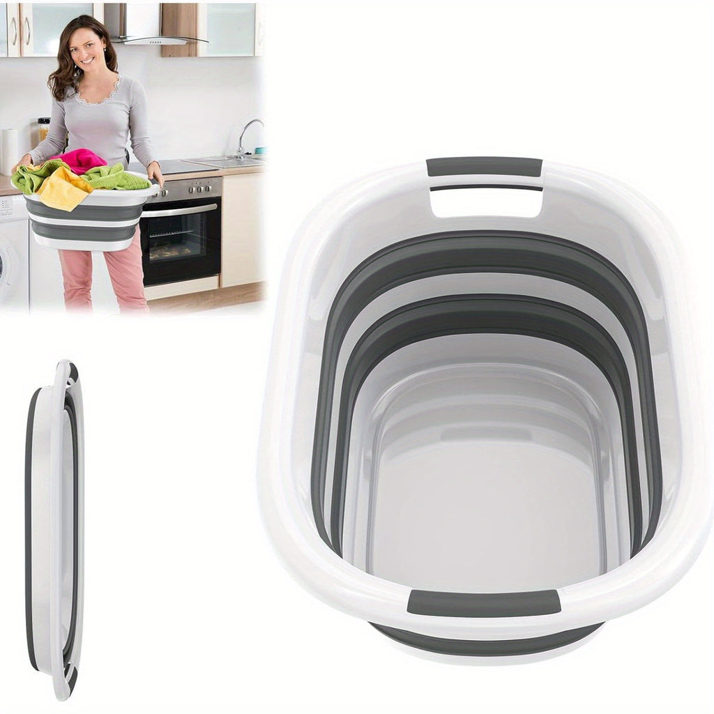 Canasta de Lavandería Plegable de 26L/40L Hecha de PP + TPE, Canasta de Lavado Ahorradora de Espacio con Asas, Contenedor Portátil para Lavado y Almacenamiento en Casa, Camping, Cestas de Lavandería