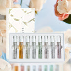 Set de perfume Senior para mujer, 8 piezas, spray de fragancia corporal, fragancia duradera y rica, fragancia rica, aroma dulce y romántico, fijación de fragancia a largo plazo, encanto único, para citas diarias, viajes, trabajo, deportes, opción perfecta