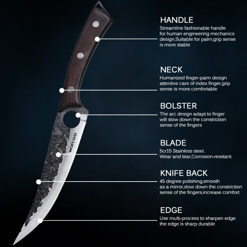 1 cuchillo de deshuesar de cocina con funda, cuchillo para frutas, cuchillo pelador, cuchillo para frutas, verduras, pescado y carne, cuchillo de carnicero, cuchillo de corte profesional, cuchillo de chef afilado, cuchillo para barbacoa, cuchillo multiuso
