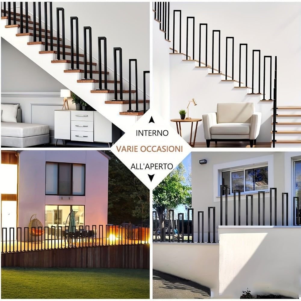 Barandillas de escaleras interiores, barandillas en forma de U para escaleras, barandillas exteriores, barandillas para escaleras, barandillas industriales antideslizantes de seguridad, elegantes y sencillas, para escaleras, porche y jardín
