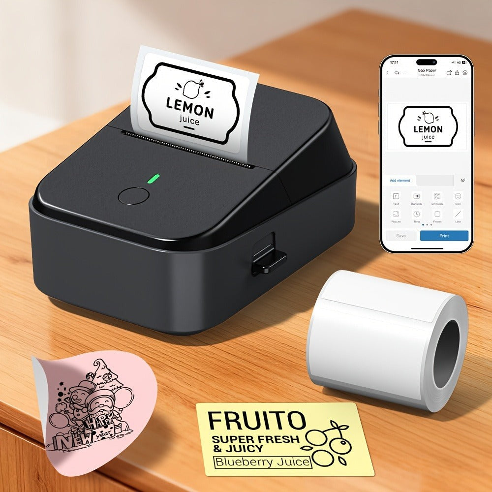 Impresora Térmica Inalámbrica Portátil PM260B | Ancho Compatible de 30-50mm, Ancho de Impresión de 48mm | Alta Definición de 203DPI, Conectividad Inalámbrica y USB | Múltiples Plantillas y Fuentes Para Etiquetas, Recibos, Fotos | Asistente Para Uso Domést