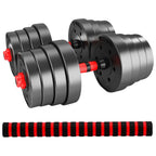 Conjunto de mancuernas ajustables 2 en 1, con barras, multifuncionales 10KG-15KG-20KG-30KG. Conjunto de pesas con conexión de barra combinable libremente, 10/15KG/20KG/30KG... Ajustable, mancuernas cortas y largas, cierres en forma de estrella y tubo de c