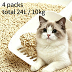 Arenero para gatos de tofu 6L - Sin polvo, fácil de formar bolas, control de olores - y seguro para gatitos - Paquete de 4 bolsas