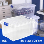 Caja Almacenamiento plástico para Guardar y Ordenar Juguetes, Libros, Documentos, Ropa, Mantas. Cierre Hermético, Gran Capacidad y Resistencia - Dekohome